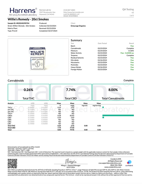 Smokes - Willie's Hemp