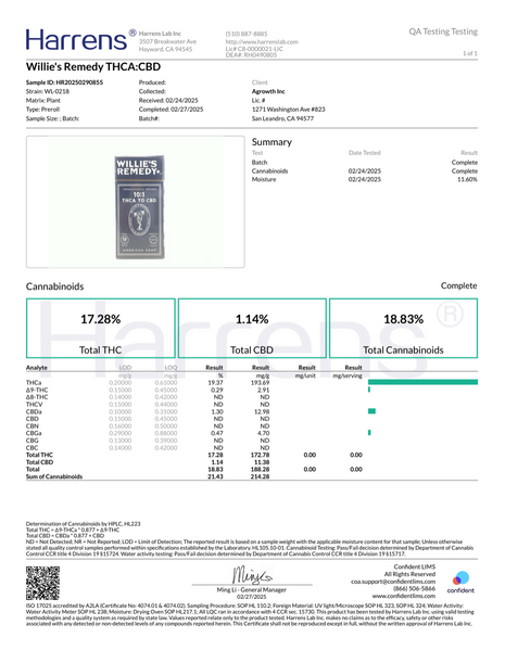 Smokes - Willie's 10:1